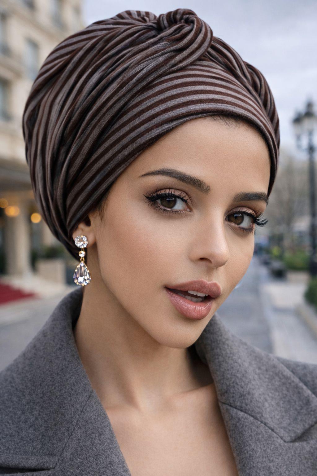 Antrasit Çizgili Burgu Detaylı Bone