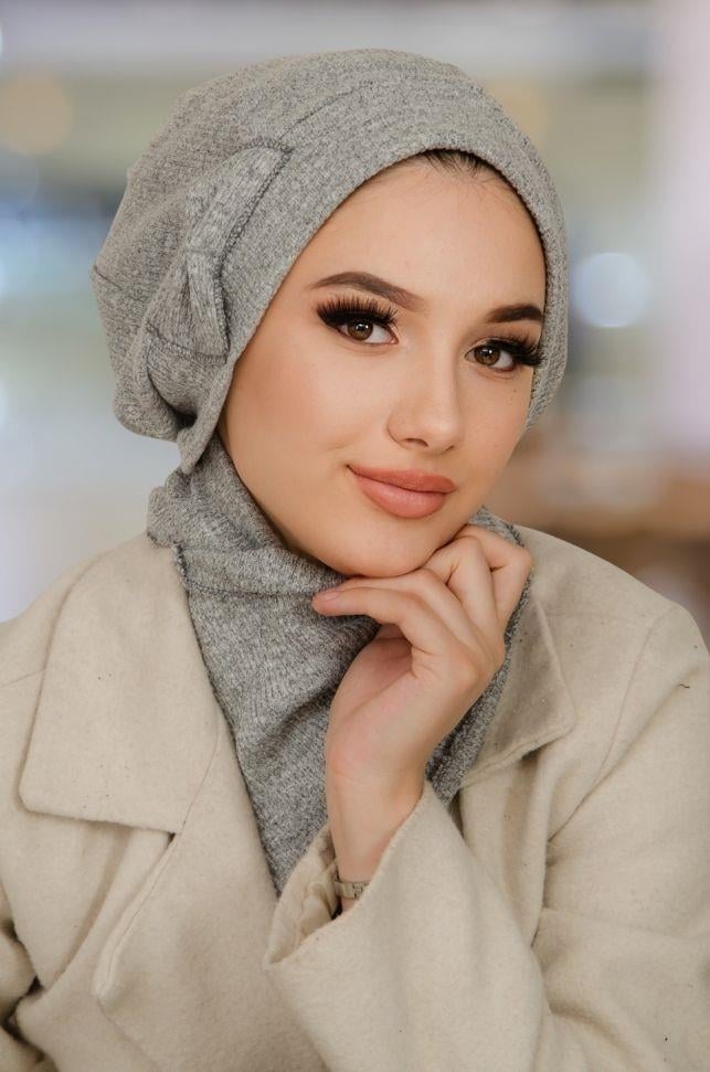 Antrasit Desenli Tesettür Bere