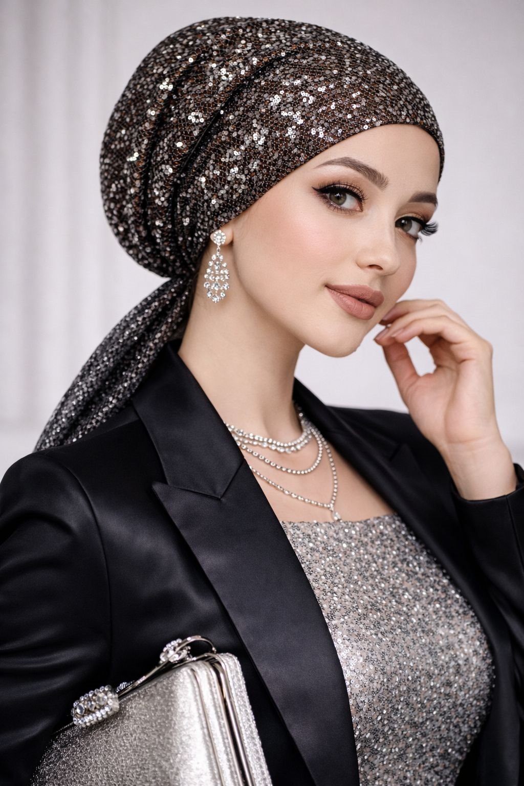 Antrasit Payet Eşarp Bone1