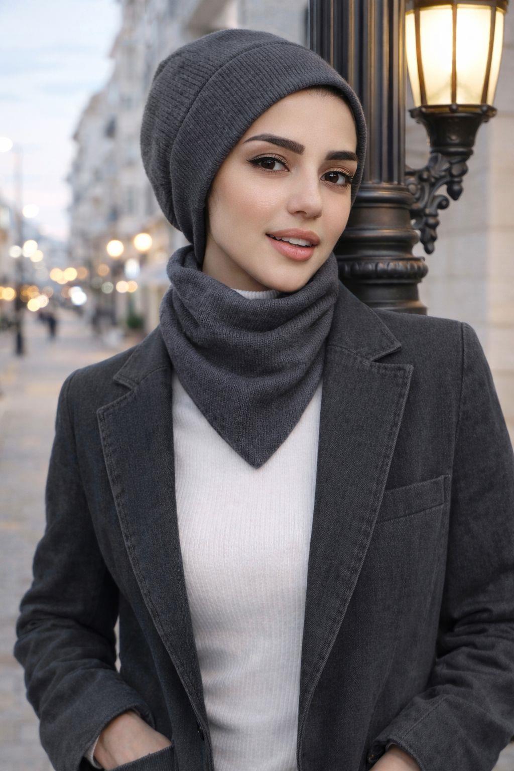 Antrasit Triko Bere Ve Etol Takım