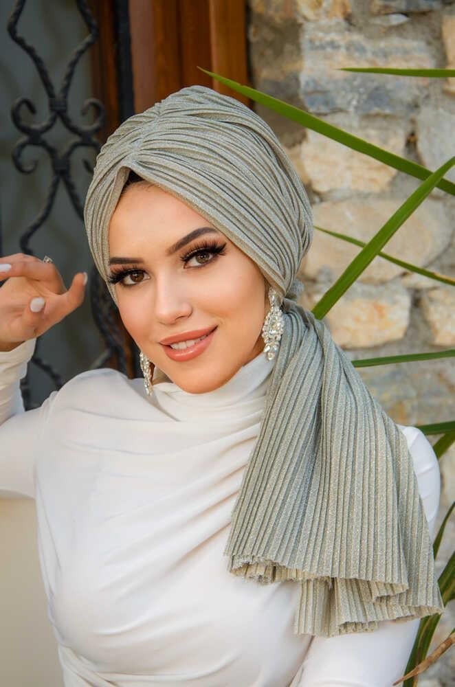 Bej Işıltılı Piliseli Dolama Bone