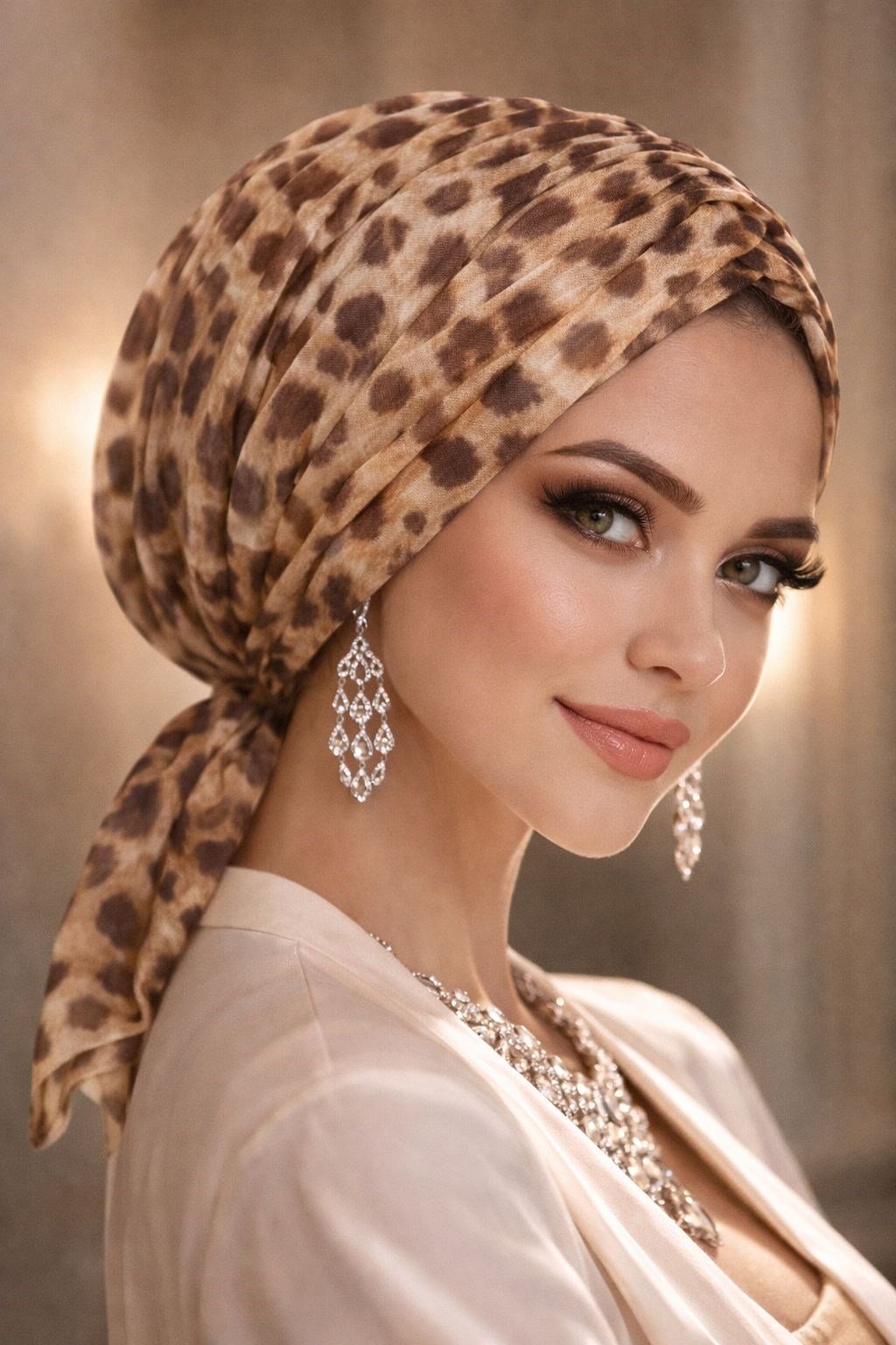 Bej Leopar Tokalı Bone