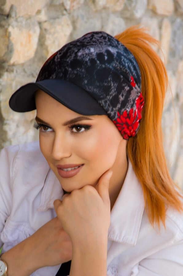 Bordo Desenli Bone Bant - Bağcıklı