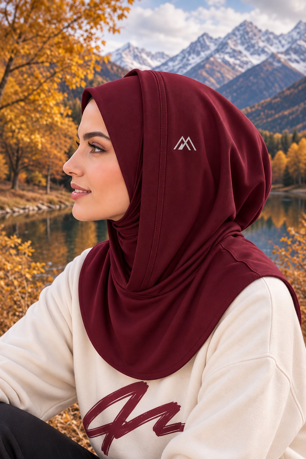 Bordo Kapüşonlu Pratik Bone Eşarp – Şık, Rahat ve Konforlu