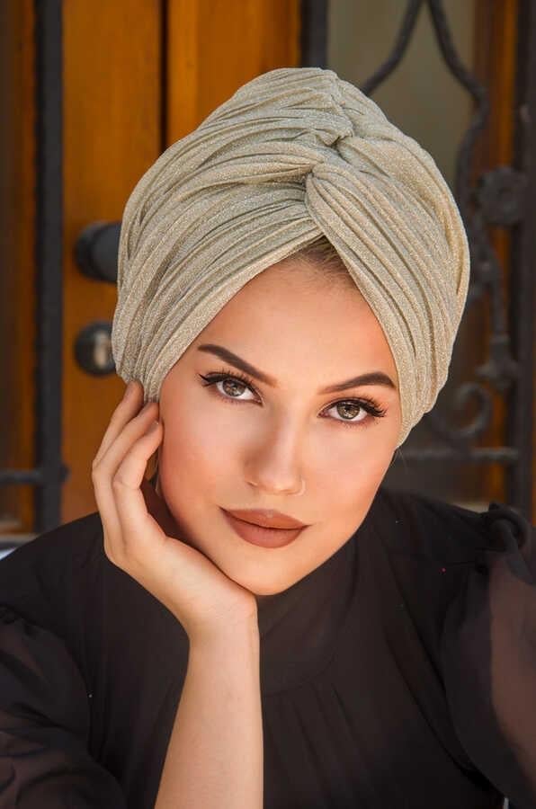 Ekru Simli Piliseli Burgu Model Abiye Bone