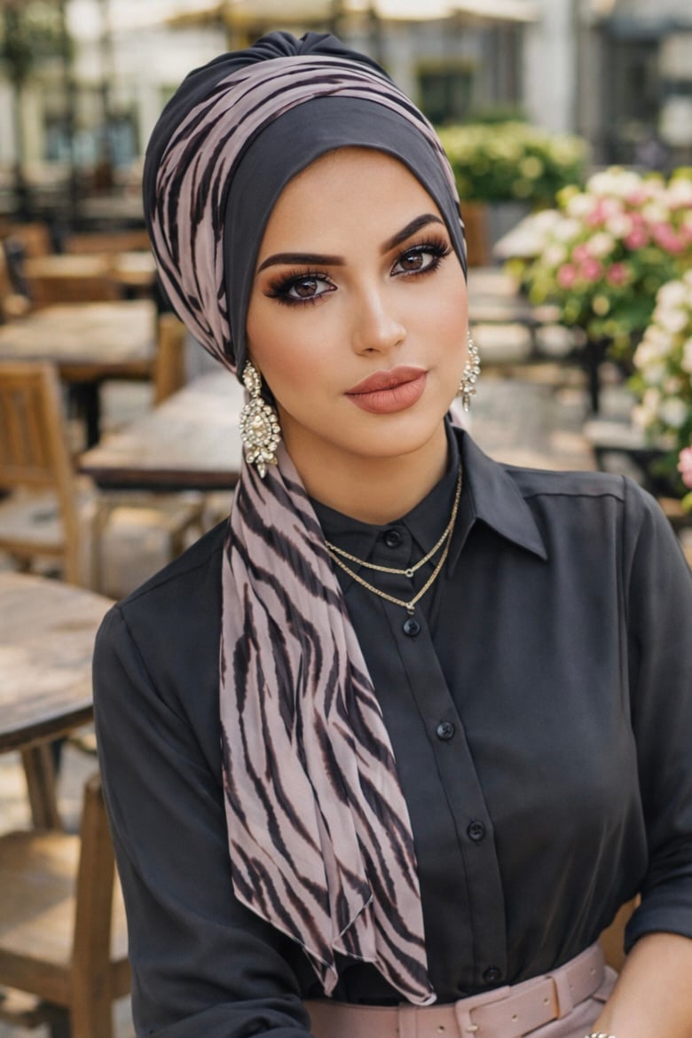 Füme Zebra Fularlı Bone