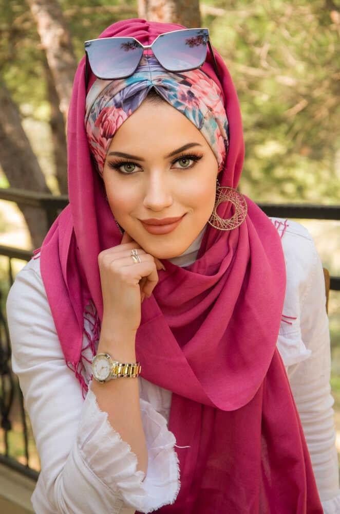 Gülkurusu Büzgülü Çiçek Desen Hazır Şal