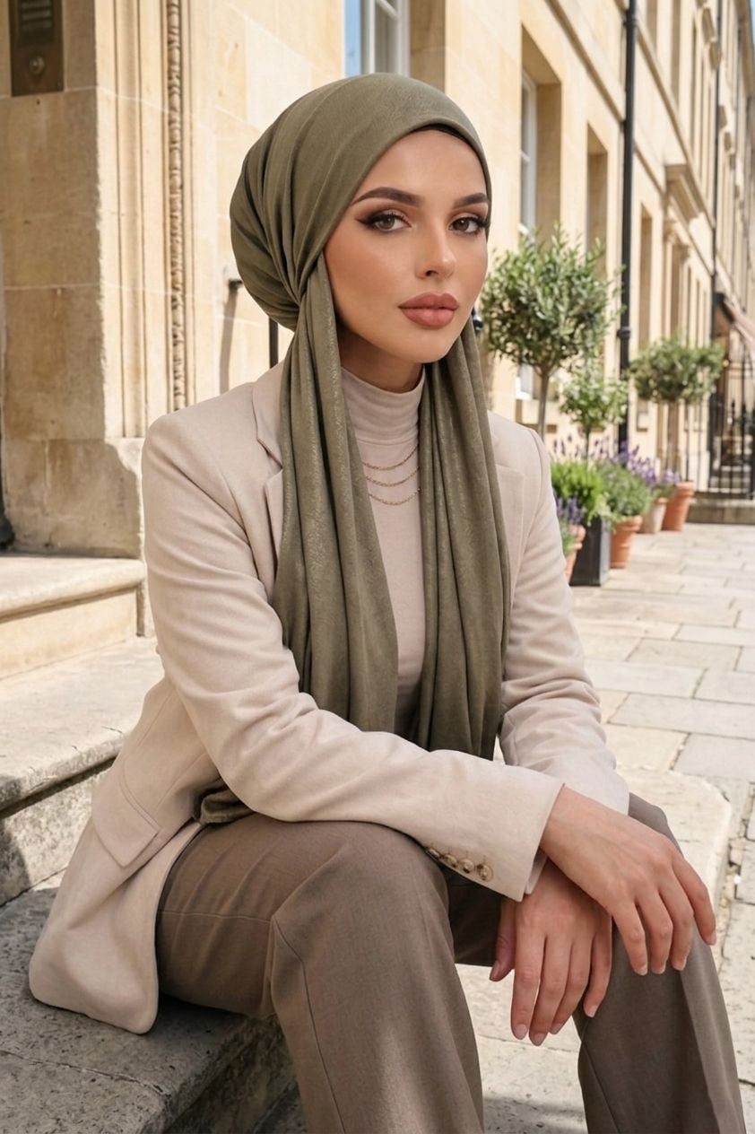 Haki Bandana Bone Şal