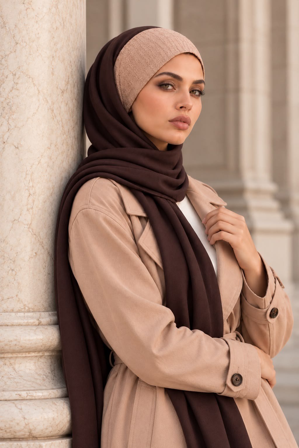 Hardal Siyah Bandana Hazır Şal