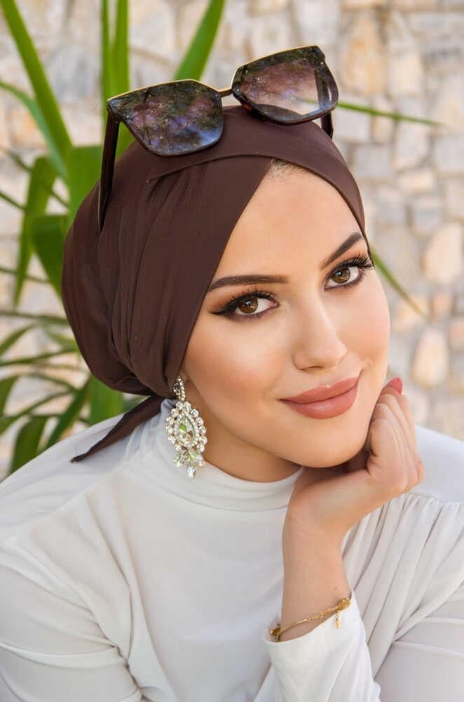 Kahve Çapraz Bone / Deniz - Havuz Bonesi