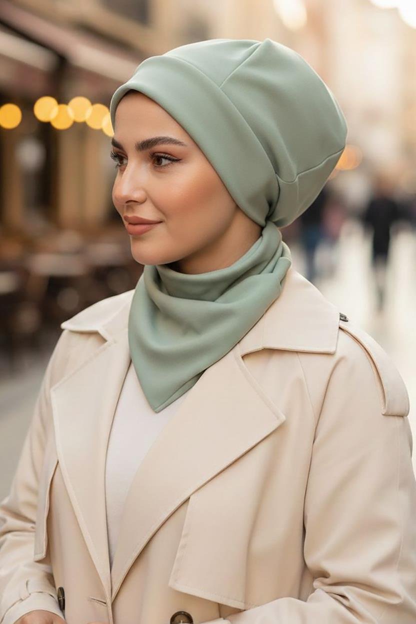 Kahverengi Triko Tesettür Bere