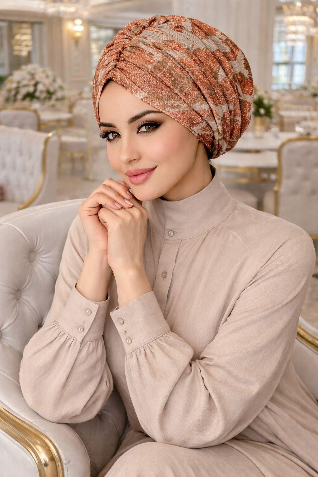 Kemik Bakır Işıltılı Büzgülü Bone