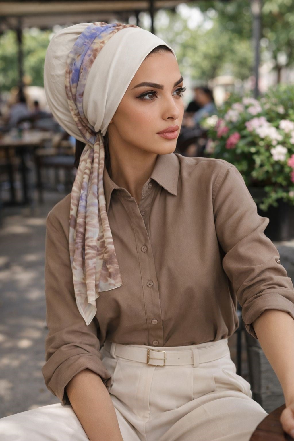 Kemik İndigo Fularlı Bone