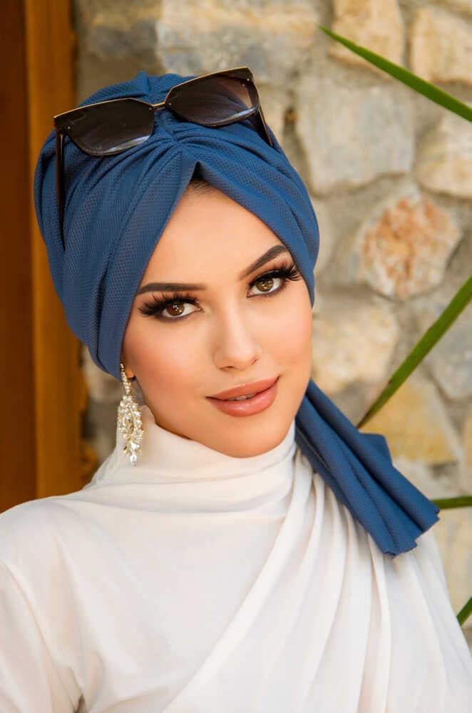 Koyu İndigo Tokalı Bone