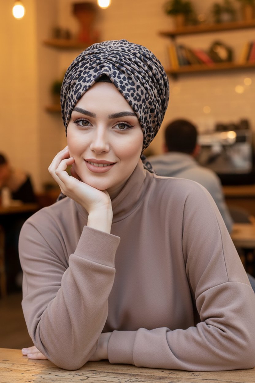 Lacivert Beyaz Geometrik Desen Tokalı Bone