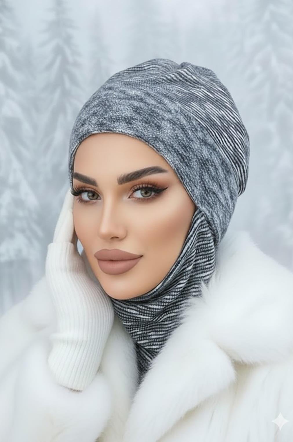 Lacivert Melanj Maskeli Bere