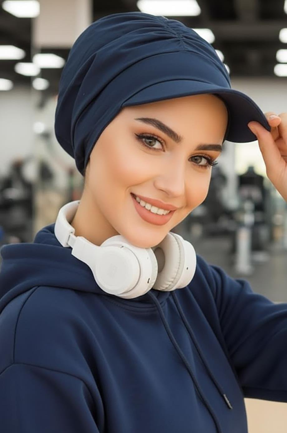 Lacivert Tesettür Şapka