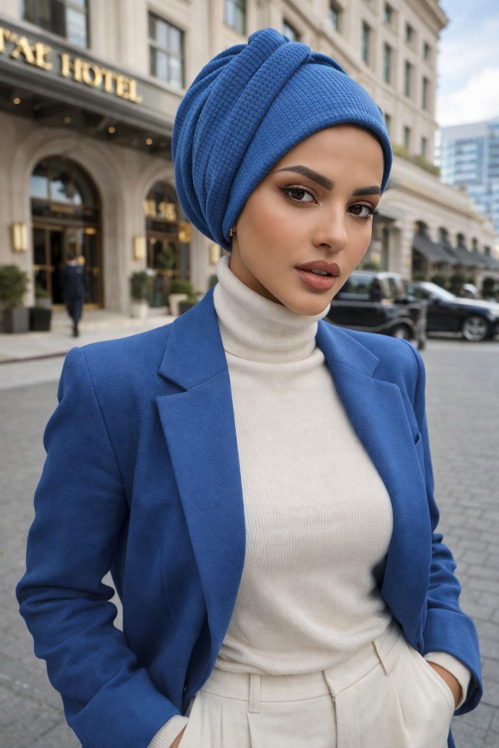 Mavi Burgu Detaylı Bone