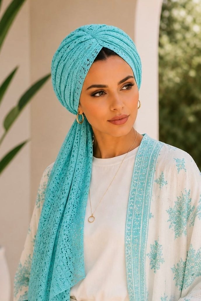 Mint Dantel Tokalı Bone