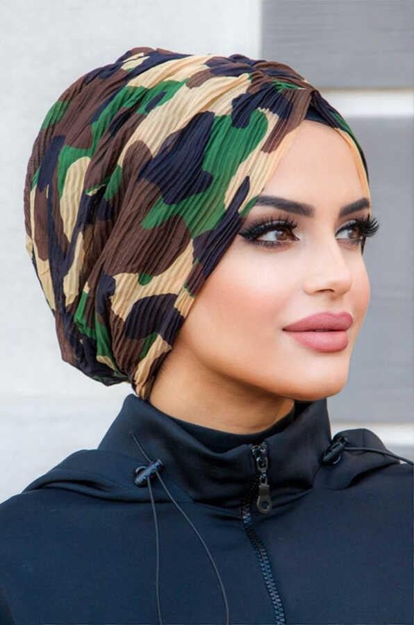 Outlet Haki Kamuflaj Desen Piliseli Tokalı Bone