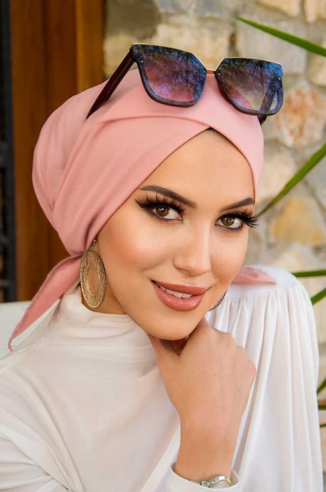 Pudra Çapraz Bone / Deniz - Havuz Bonesi