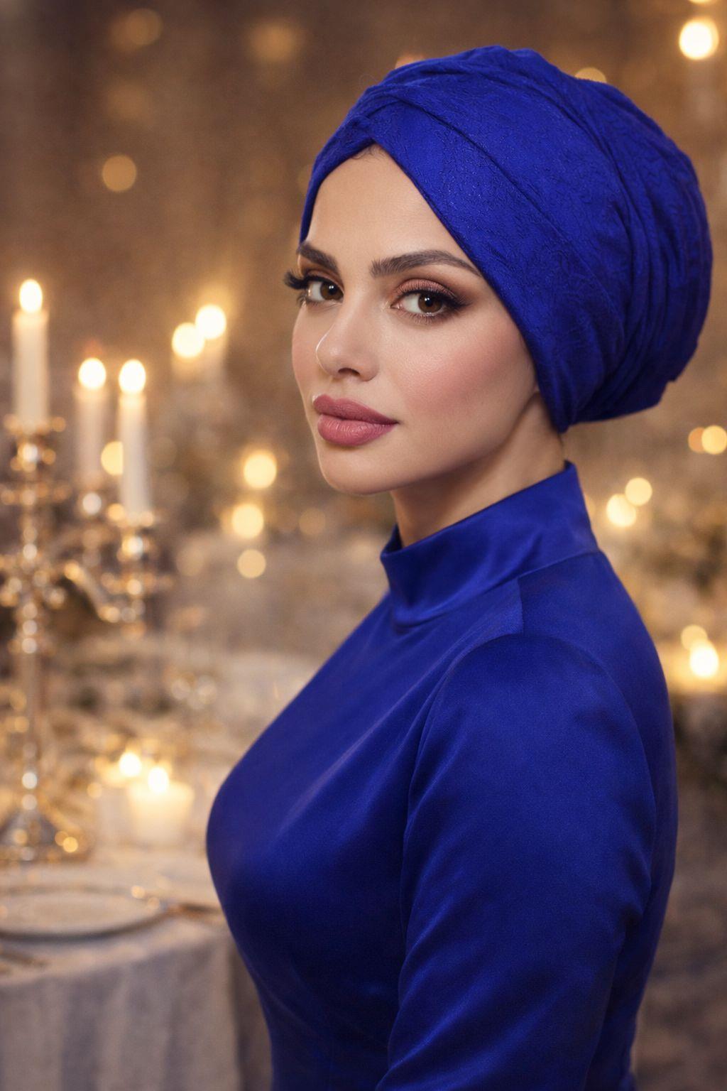 Saks Mavi Büzgülü Salaş Bone