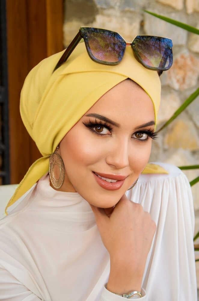 Sarı Çapraz Bone / Deniz - Havuz Bonesi