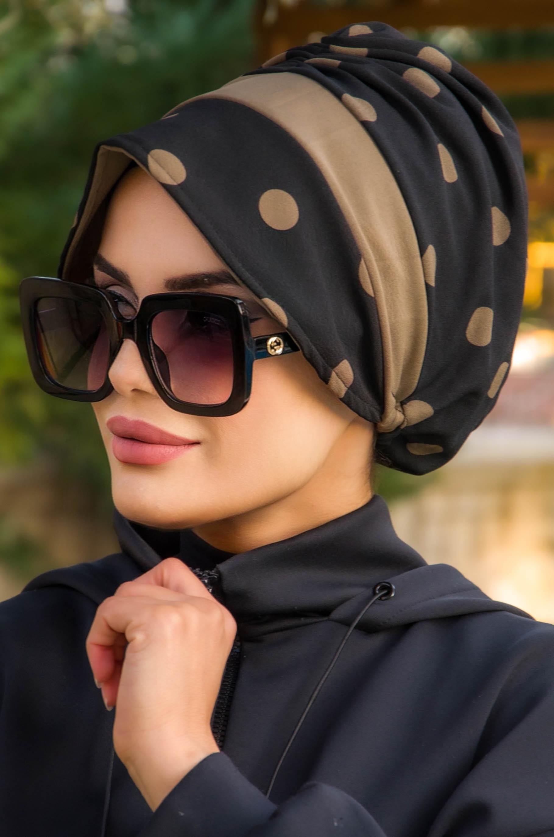 Siyah Vizon Bantlı Şapka Bone