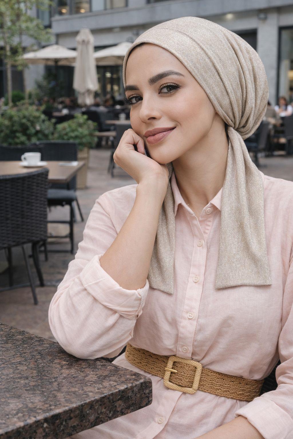 Vizon Melanj Işıltılı Eşarp Bone