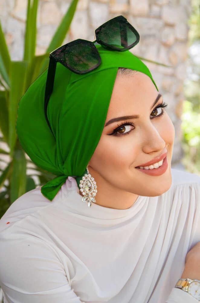 Yeşil Çapraz Bone / Deniz - Havuz Bonesi