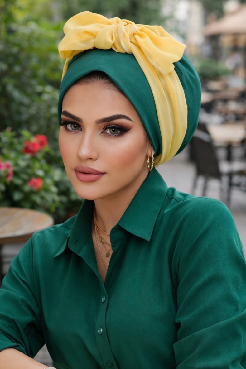 Yeşil Gold Fularlı Bone