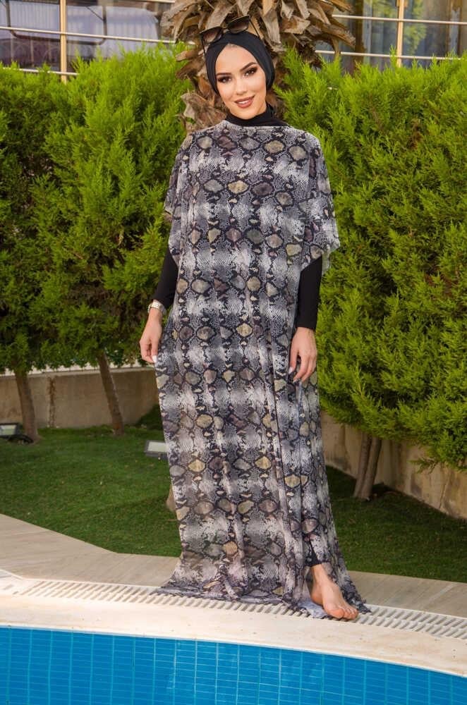 Yılan Derisi Desenli Tesettür Pareo