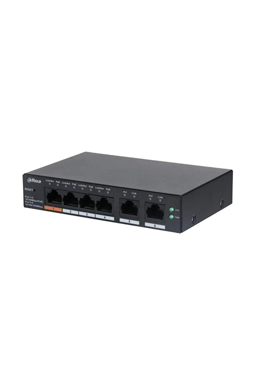 DAHUA CS4006-4ET-60 6 port yönetilen Cloud Switch  ( 4FE PoE +2 GE )
