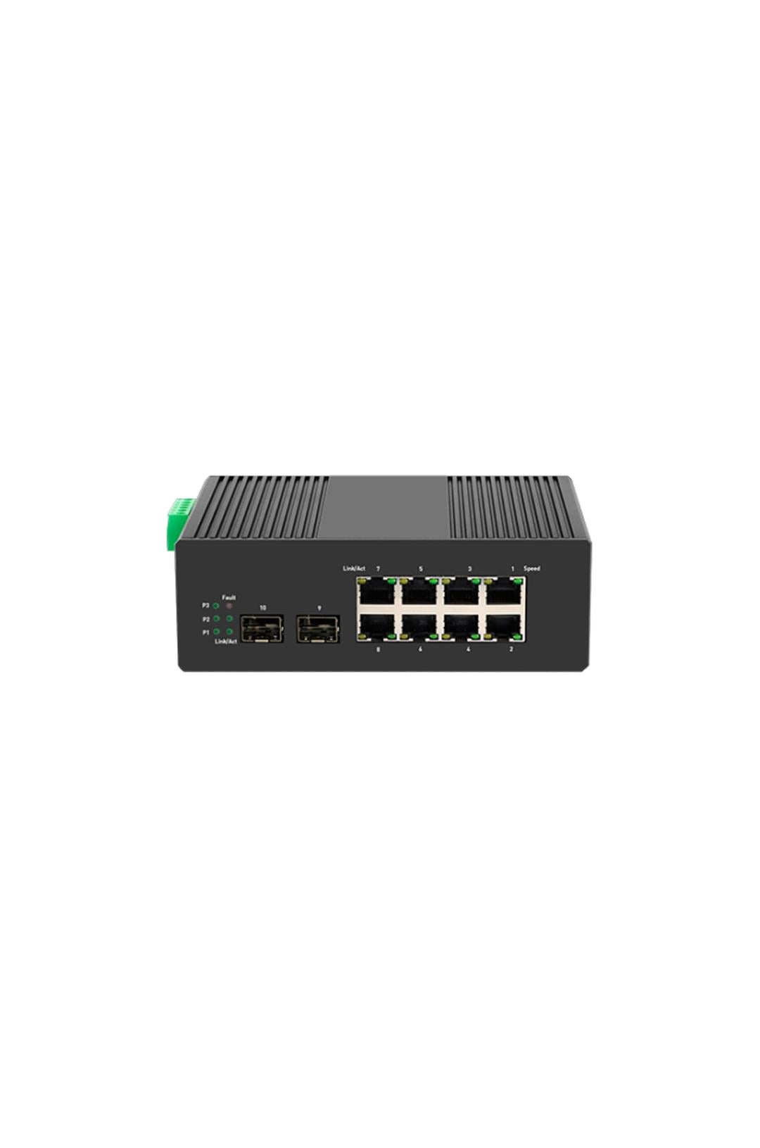 TIANDY EPS-END1008G-2SFP 8 Port Gigabit Layer2 Yönetilebilir Endüstriyel AI POE switch ( 8G+2 SFP )