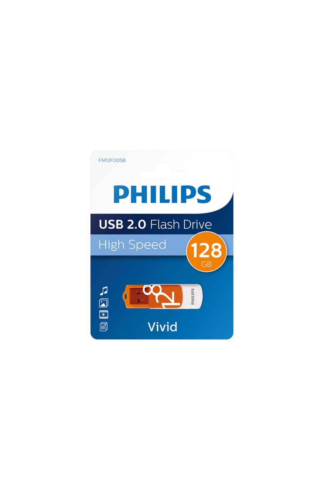 PHILIPS FM12FD05B, 128GB, USB 2.0, Vivid, Turuncu, Flash Disk