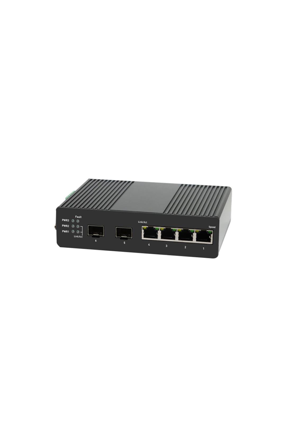 TIANDY EPS-END1004G-2SFP 4 Port Gigabit Layer2 Yönetilebilir Endüstriyel AI POE switch ( 4G+2 SFP )