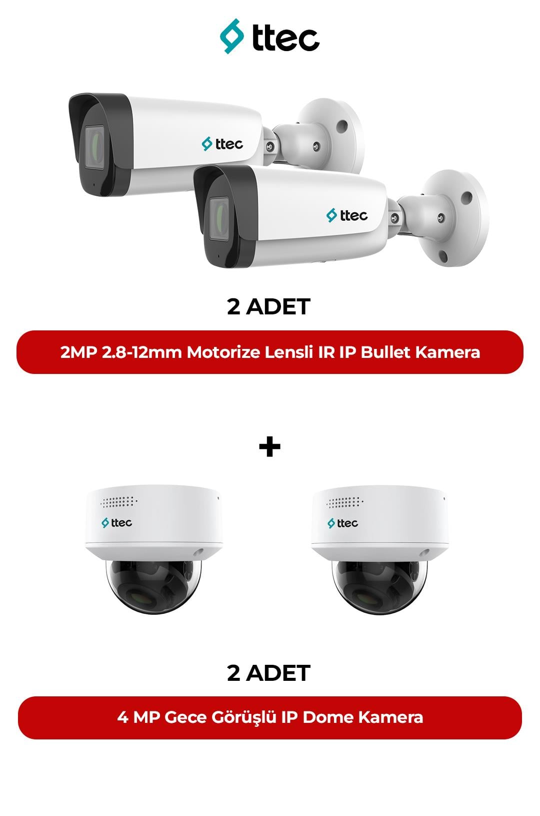 TTEC IPBP-2380L-MZ 4 Adet Ip Kamera Paket