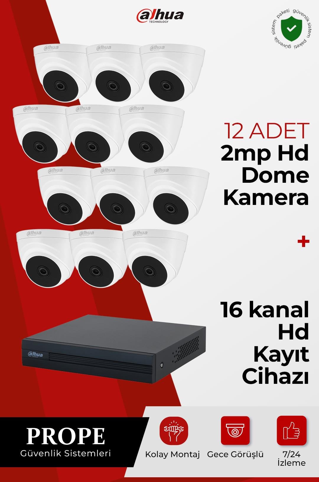 DAHUA PG-DH12C00001HD-12ST 12 Kameralı Hd Sistem Paketi