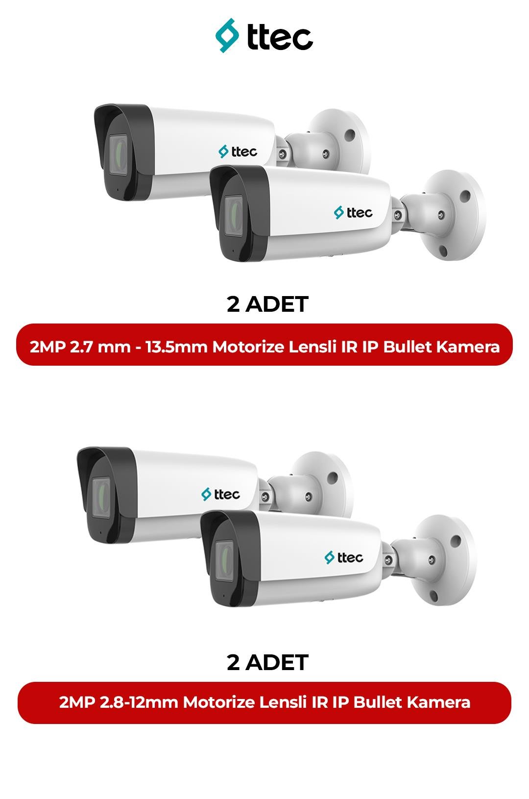 TTEC  IPBM-2380L-WMASZ/S  4 Adet Ip Kamera Paket