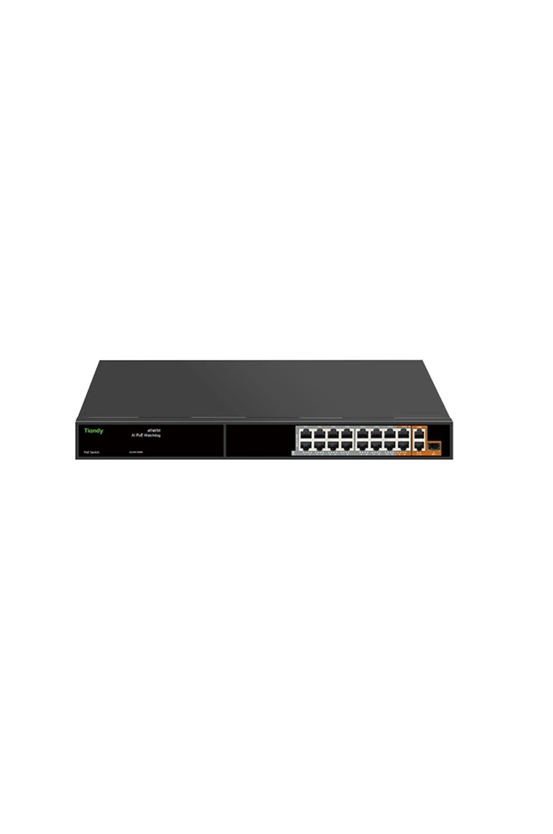 TIANDY PS-1014E2G-2G1SFP 16 Port Yönetilmeyen AI Hybrid POE Switch ( 14E+2G + 2G  +1 SFP )