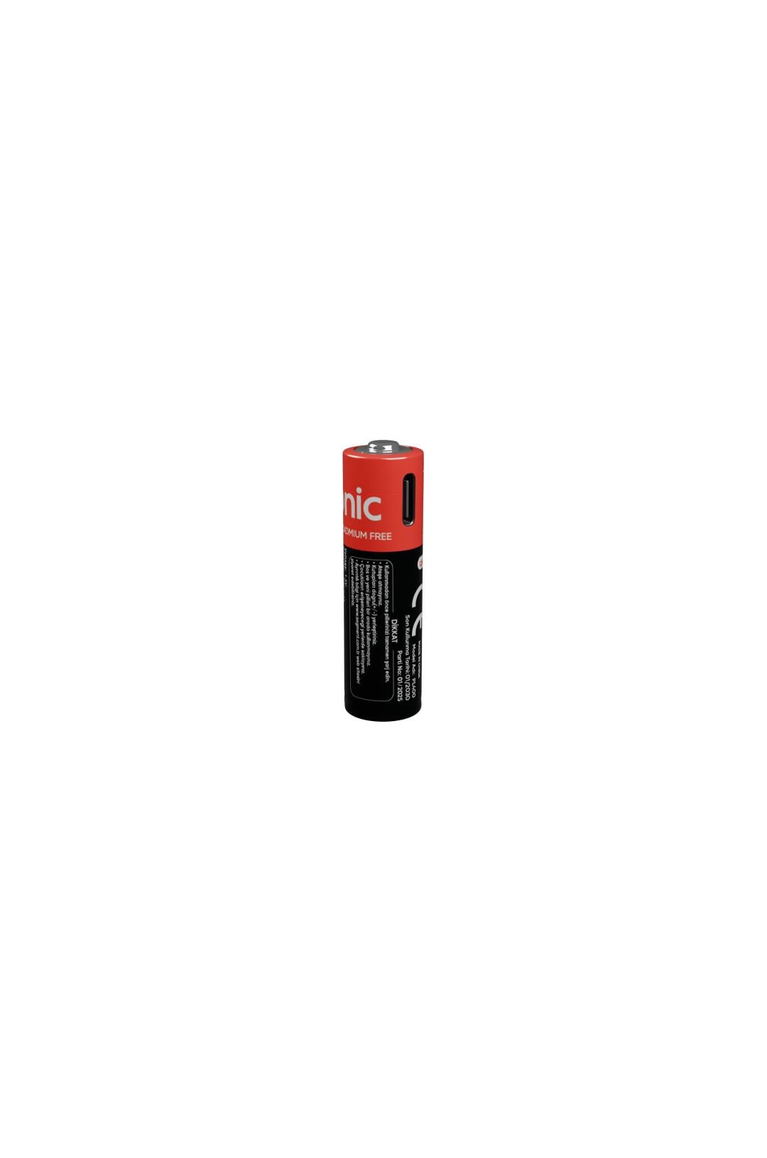 ASONIC PL400, AAA, Şarjlı Pil, 1.5Volt, 400mAh/750mwh, Type-C ile Kolay Şarj, 2 li Paket (Usb To Type-C Kablo Hediye)
