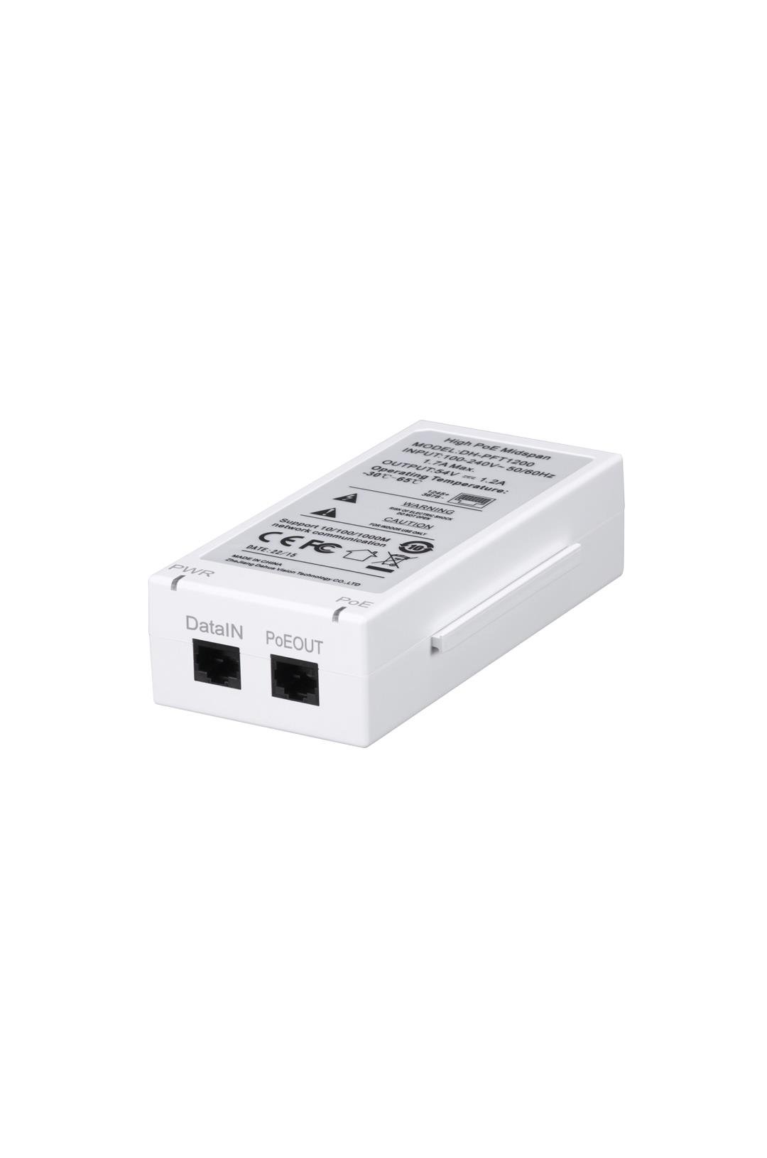 DAHUA PFT1200 60W Yüksek PoE Midspan ( Hi-POE) cat6 üzerinden kameraya enerji verme 
