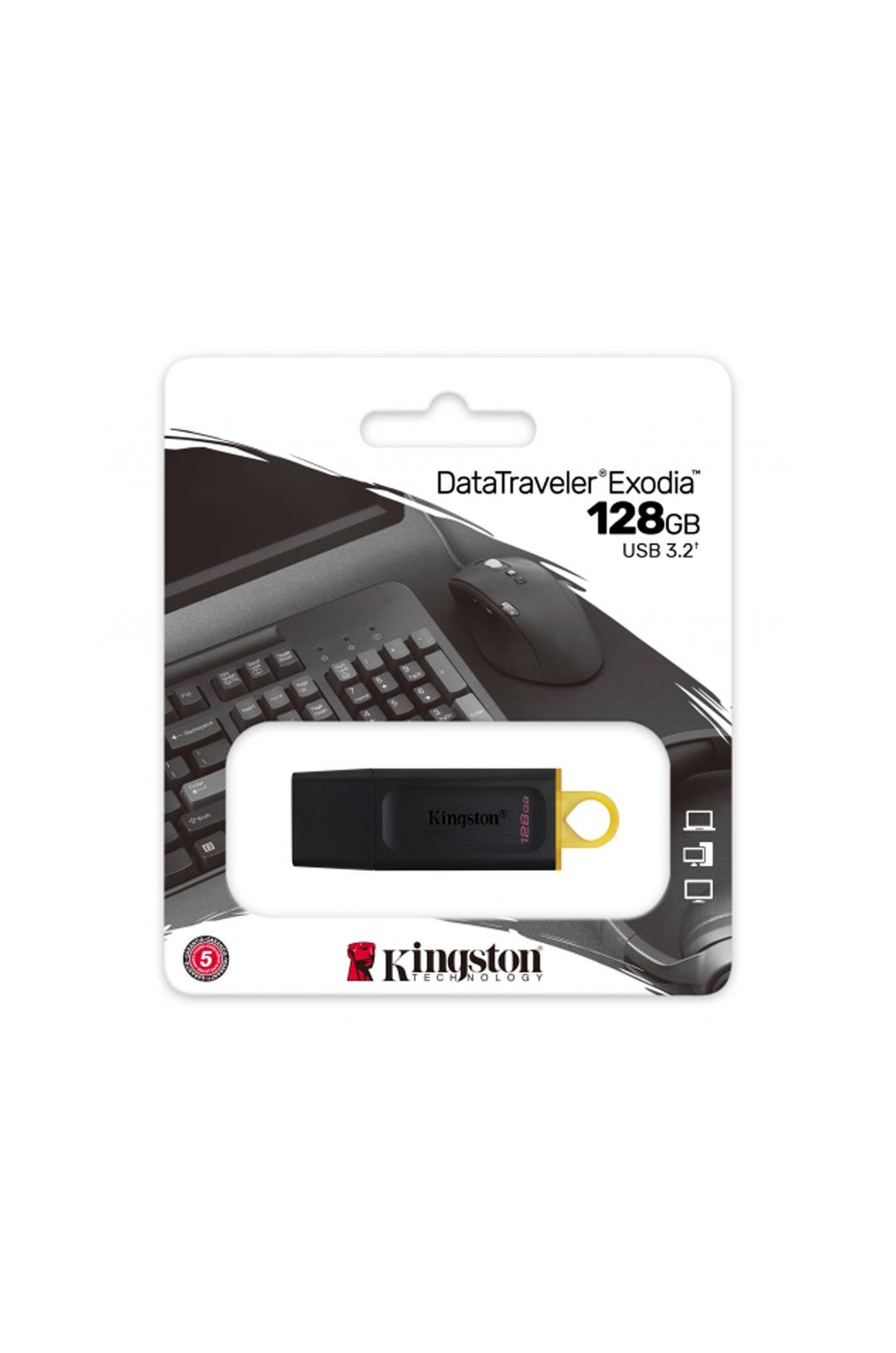 KINGSTON DTX/128GB USB 3.2 Data Traveler Exodia Gen 1 Flash Disk (Siyah - Sarı)