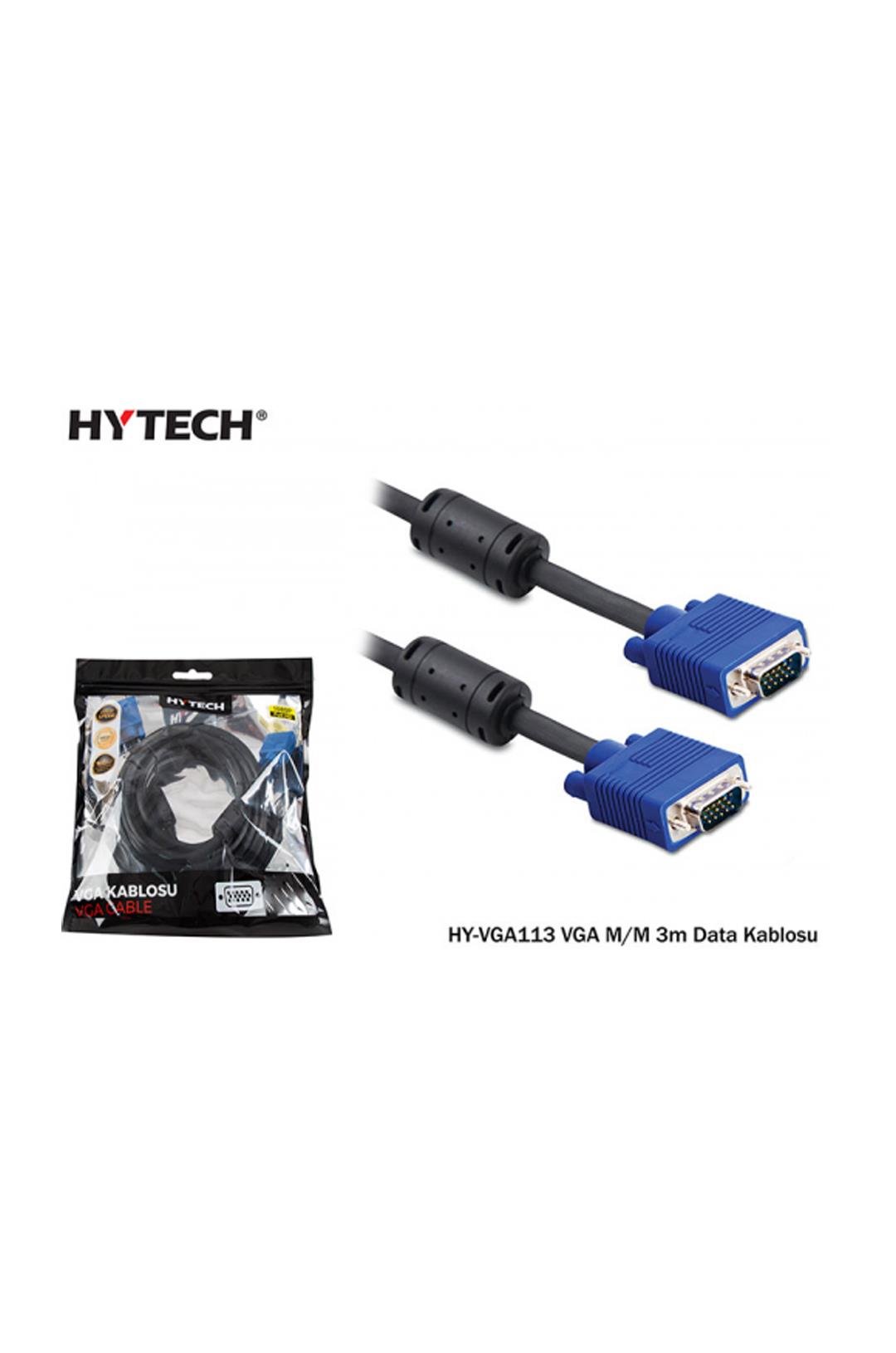 HYTECH HY-VGA113, 15Pin, İki Ucu Erkek, 3mt, Vga Kablosu