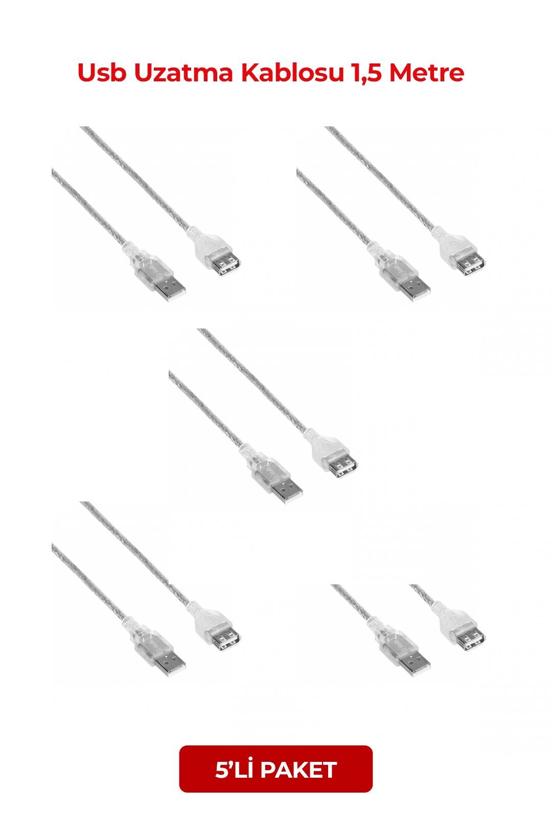 S-LINK SL-AF2015 Usb Uzatma Kablosu 1,5 Metre (5li Paket)