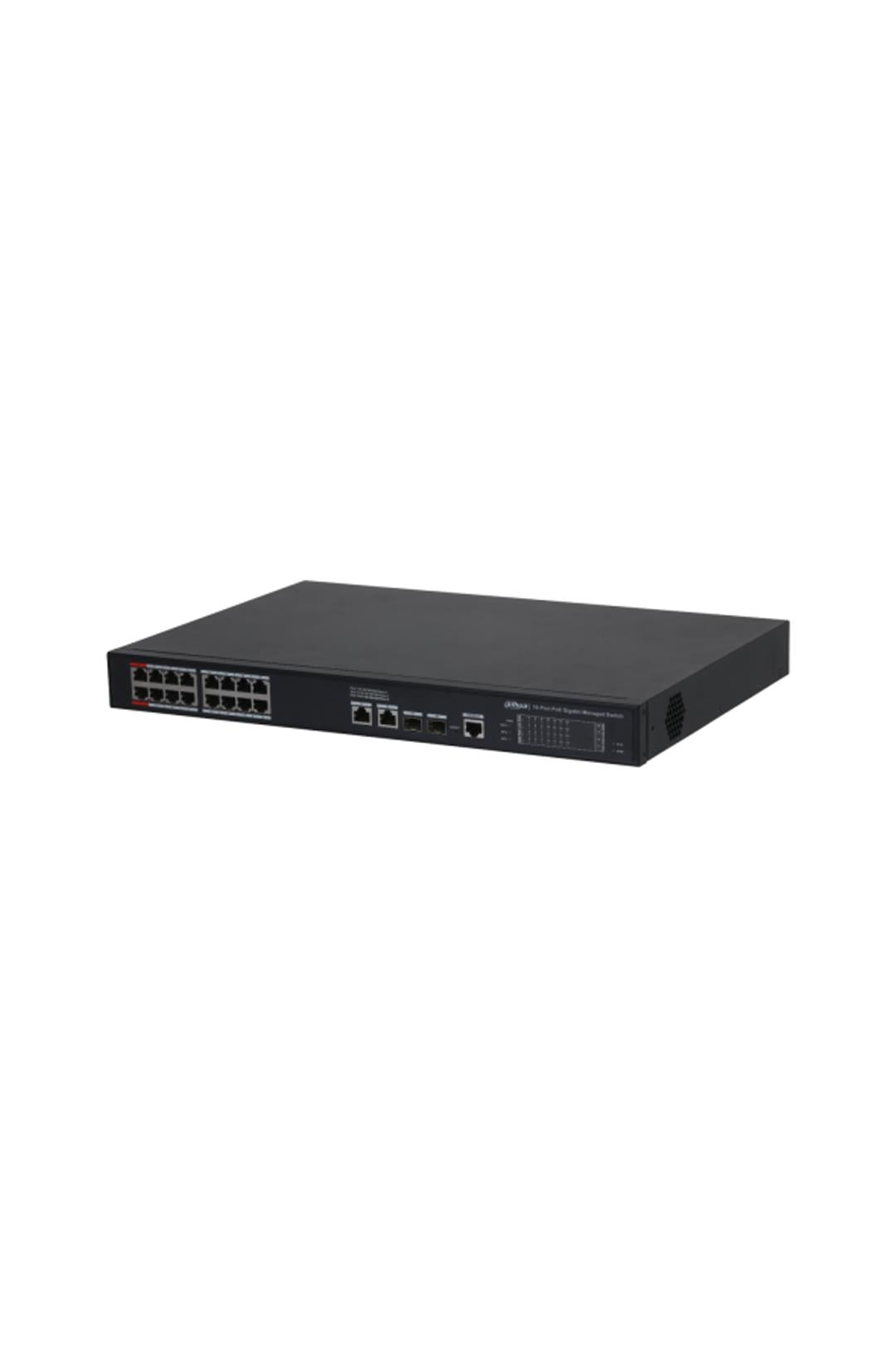 DAHUA S4220-16GT-240, 16 Port, Gigabit, PoE 240W, 2 Port Gigabit Uplink, 2 Port SFP Gigabit Combo, Longe Range 250Mt, Cloud Yönetilebilir, Switch