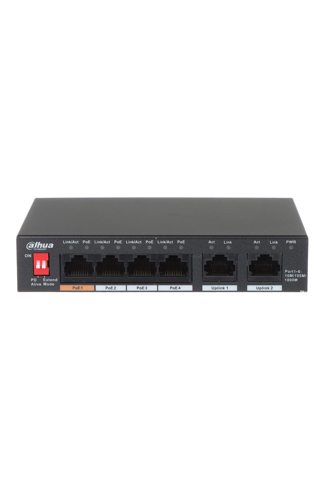 DAHUA PFS3006-4GT-60-V2 4Port Gigabit PoE Switch ( 4GE PoE + 2GE Uplink, Toplam 60W PoE )
