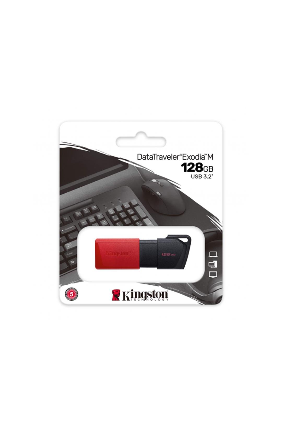 KINGSTON DTXM/128GB USB 3.2 Data Traveler Exodia M Flash Disk (Siyah-Kırmızı)