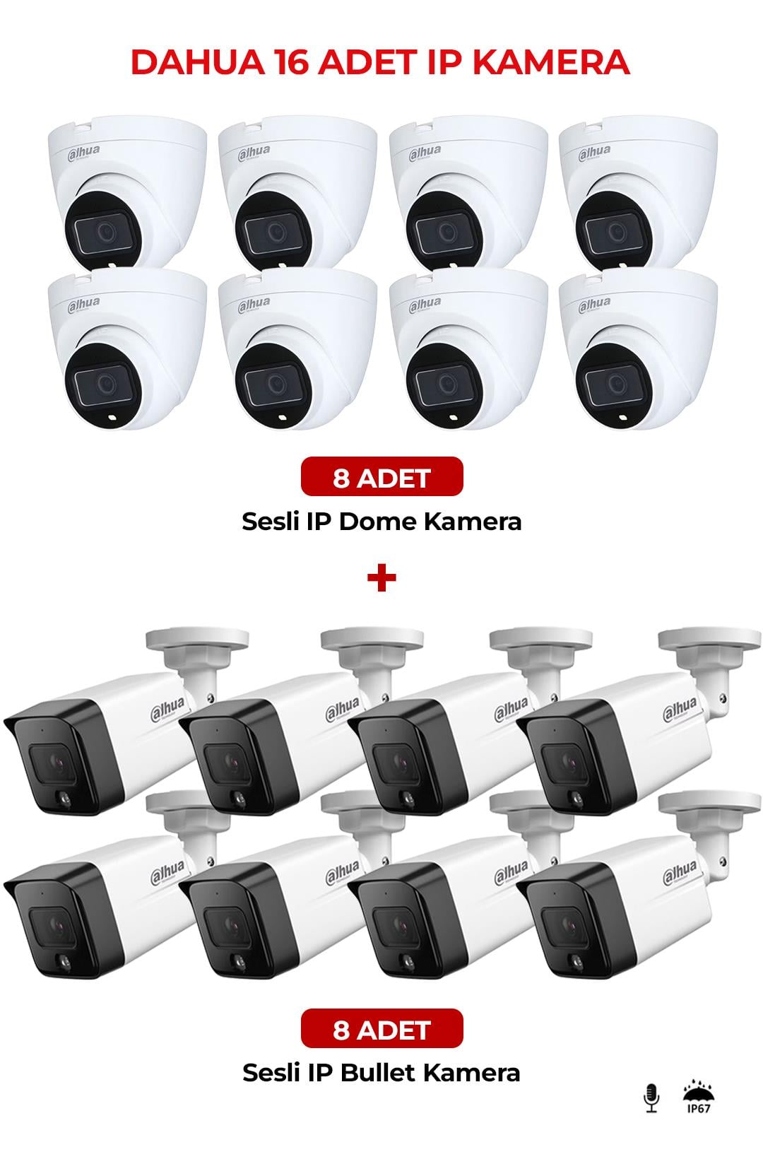 DAHUA IPC-HFW1230TC-SA 16 Adet Ip Kamera Paket