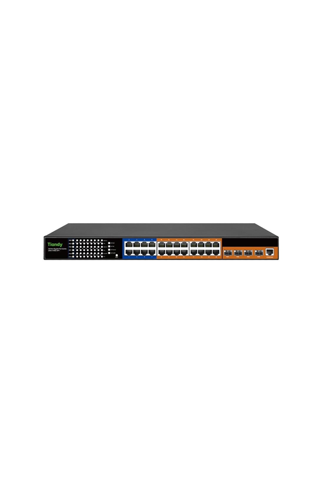TIANDY YPS-5024G-P-4SFP10-L3 24 Port 10 Gigabit Layer3 yönetilebilir PoE switch 